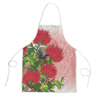 New Zealand Fantail Apron Maori Koru With Pohutukawa Flowers LT05 Red - Polynesian Pride