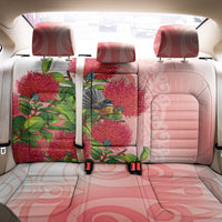 New Zealand Fantail Back Car Seat Cover Maori Koru With Pohutukawa Flowers - Polynesian Pride