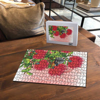 New Zealand Fantail Puzzle Maori Koru With Pohutukawa Flowers LT05 - Polynesian Pride