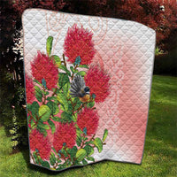 New Zealand Fantail Quilt Maori Koru With Pohutukawa Flowers LT05 - Polynesian Pride