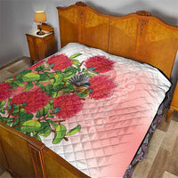 New Zealand Fantail Quilt Maori Koru With Pohutukawa Flowers LT05 - Polynesian Pride