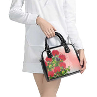 New Zealand Fantail Shoulder Handbag Maori Koru With Pohutukawa Flowers LT05 - Polynesian Pride