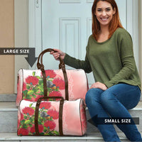 New Zealand Fantail Travel Bag Maori Koru With Pohutukawa Flowers - Polynesian Pride