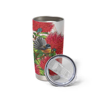 New Zealand Fantail Tumbler Cup Maori Koru With Pohutukawa Flowers - Polynesian Pride