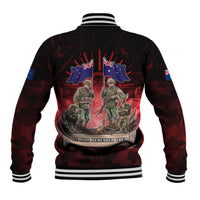 Australia And New Zealand ANZAC Day Baseball Jacket Soldiers Lest We Forget