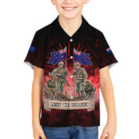 Australia And New Zealand ANZAC Day Family Matching Long Sleeve Bodycon Dress and Hawaiian Shirt Soldiers Lest We Forget