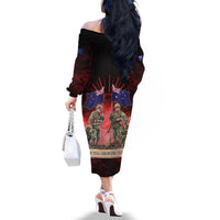 Australia And New Zealand ANZAC Day Family Matching Off The Shoulder Long Sleeve Dress and Hawaiian Shirt Soldiers Lest We Forget