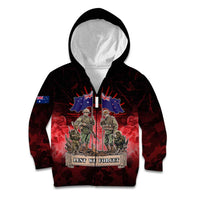 Australia And New Zealand ANZAC Day Kid Hoodie Soldiers Lest We Forget