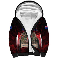 Australia And New Zealand ANZAC Day Sherpa Hoodie Soldiers Lest We Forget