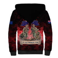 Australia And New Zealand ANZAC Day Sherpa Hoodie Soldiers Lest We Forget