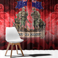 Australia And New Zealand ANZAC Day Window Curtain Soldiers Lest We Forget