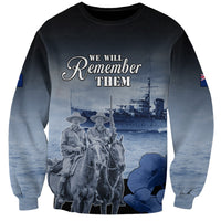 New Zealand ANZAC Day Sweatshirt HMNZS Achilles We Will Remember Them LT05 Unisex Blue - Polynesian Pride