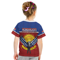 Kiribati 45th Independence Day Kid T Shirt Lesser Frigatebird Tribal Pattern LT05 - Polynesian Pride