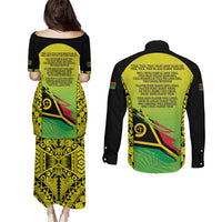 Vanuatu 46th Independence Couples Matching Puletasi and Long Sleeve Button Shirt Special Style LT05 - Polynesian Pride