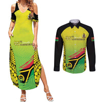 Vanuatu 45th Independence Couples Matching Summer Maxi Dress and Long Sleeve Button Shirt Special Style - Polynesian Pride