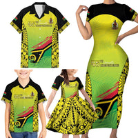 Vanuatu 45th Independence Family Matching Short Sleeve Bodycon Dress and Hawaiian Shirt Special Style - Polynesian Pride