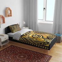 Vanuatu 45th Anniversary Of Independence Bedding Set Gold Style - Polynesian Pride
