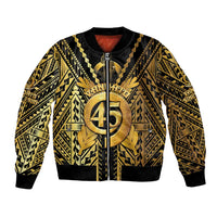 Vanuatu 45th Anniversary Of Independence Bomber Jacket Gold Style - Polynesian Pride