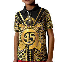 Vanuatu 45th Anniversary Of Independence Kid Polo Shirt Gold Style - Polynesian Pride