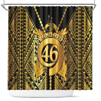 Vanuatu 46th Anniversary Of Independence Shower Curtain Gold Style LT05 Gold - Polynesian Pride