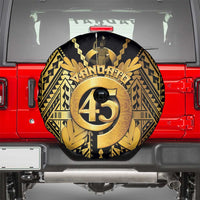 Vanuatu 45th Anniversary Of Independence Spare Tire Cover Gold Style - Polynesian Pride