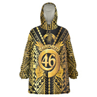 Vanuatu 45th Anniversary Of Independence Wearable Blanket Hoodie Gold Style - Polynesian Pride