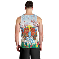 Hawaii And Japan Okinawa Men Tank Top Aloha Gozaimasu Tiki With Shisa