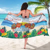 Hawaii And Japan Okinawa Sarong Aloha Gozaimasu Tiki With Shisa