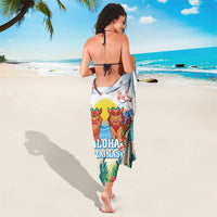 Hawaii And Japan Okinawa Sarong Aloha Gozaimasu Tiki With Shisa