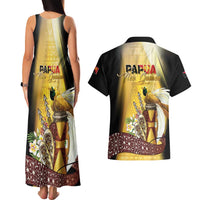 Papua New Guinea Couples Matching Tank Maxi Dress and Hawaiian Shirt 50 Years Of Independence - Polynesian Pride