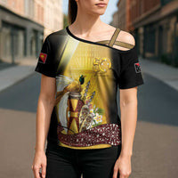 Papua New Guinea Cross Shoulder Shirt 50 Years Of Independence - Polynesian Pride