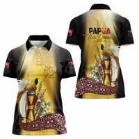 Papua New Guinea Women Polo Shirt 50 Years Of Independence LT05 - Polynesian Pride