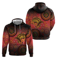 Papua New Guinea Hoodie Birds Of Paradise With Aboriginal Pattern - Polynesian Pride