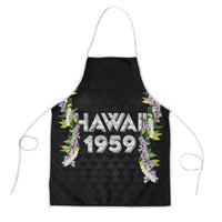 Hawaii Statehood Day Apron Kakau Pattern With Maile Pikake Honohono Lei