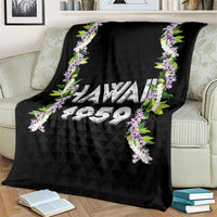 Hawaii Statehood Day Blanket Kakau Pattern With Maile Pikake Honohono Lei