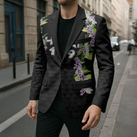Hawaii Statehood Day Blazer Kakau Pattern With Maile Pikake Honohono Lei
