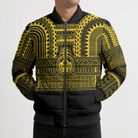 Philippines Filipinos Bomber Puffer Jacket Igorot Tribal Pattern Black