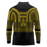 Philippines Filipinos Long Sleeve Polo Shirt Igorot Tribal Pattern Black