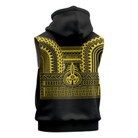 Philippines Filipinos Sleeveless Zip Hoodie Igorot Tribal Pattern Black