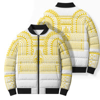 Philippines Filipinos Bomber Puffer Jacket Igorot Tribal Pattern White