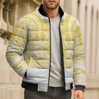 Philippines Filipinos Bomber Puffer Jacket Igorot Tribal Pattern White