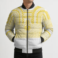 Philippines Filipinos Bomber Puffer Jacket Igorot Tribal Pattern White