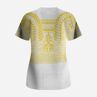 Philippines Filipinos Scrub Top Igorot Tribal Pattern White