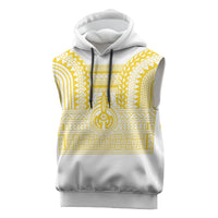 Philippines Filipinos Sleeveless Hoodie Igorot Tribal Pattern White