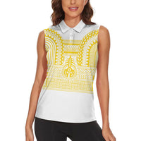 Philippines Filipinos Women Sleeveless Polo Shirt Igorot Tribal Pattern White