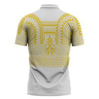 Philippines Filipinos Zipper Polo Shirt Igorot Tribal Pattern White