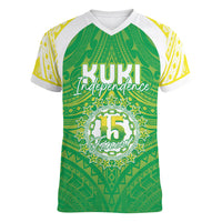 Kuki Independence 2026 Women V-Neck T-Shirt Cook Islands 15 Finest Green Version