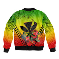 Personalized Hawaii Bomber Jacket Kakau Kanaka Maoli With Hibiscus Flowers LT05 - Polynesian Pride