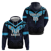 Custom Fiji Kaiviti Rugby Zip Hoodie Fiji Tapa Pattern