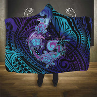 Hawaii Makahiki Turtle Hooded Blanket Spiral Polynesian Tattoo